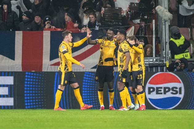 Inter Milan players a goal celebrate during UEFA Champions league match, AC Sparta Prague - Inter Milan , 22. january 2025, Epet Arena, Prague, Czech republic Copyright: xMICHALxFAJT,ZOSPORTU.SKx FAJ_9293