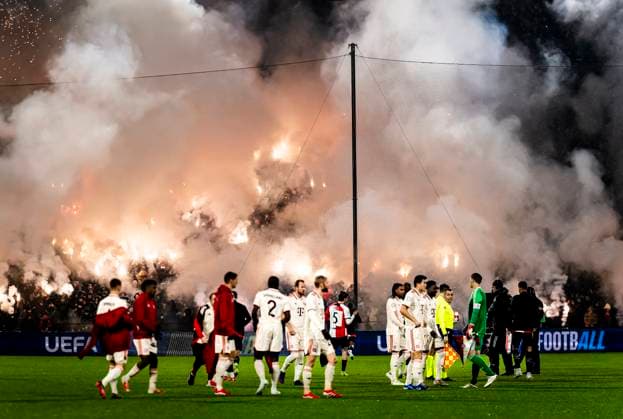 Atmosphere in the stadium during the match Feyenoord Bayern Munchen at the Stadium De Kuip for the UEFA Champions League League Phase Matchday 7 season 2024 2025 in ROTTERDAM, Netherlands on 22 january 2025, photo by Marcel van Dorst EYE4images DeFodi Images Defodi 746 209836 Defodi-746