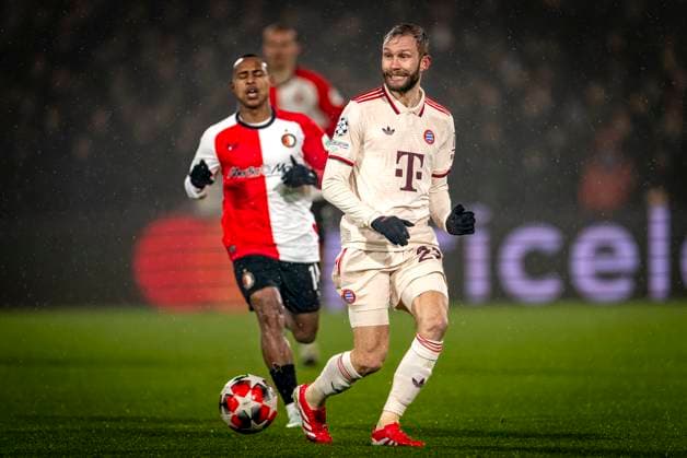SC Bayern Munchen midfielder Konrad Laimer during the match Feyenoord Bayern Munchen at the Stadium De Kuip for the UEFA Champions League League Phase Matchday 7 season 2024 2025 in ROTTERDAM, Netherlands on 22 january 2025, photo by Marcel van Dorst EYE4images DeFodi Images Defodi 746 209837 Defodi-746