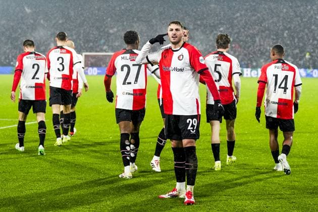 UEFA Champions League: Feyenoord v FC Bayern Munich Rotterdam - Santiago Gimenez of Feyenoord during the seventh round of new format of the Champions League 2024 2025. The match is set between Feyenoord and FC Bayern Munich at Stadion Feijenoord De Kuip on 22 January 2025 in Rotterdam, The Netherlands. Copyright: xTomxBodex