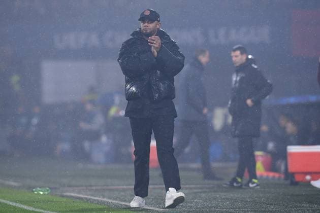 Soccer Champions League Matchday 7 Feyenoord Rotterdam FC Bayern Munich on 22 01 2025 at Stadion Feijenoord in Rotterdam Vincent Kompany Coach Head Coach Munich xRx