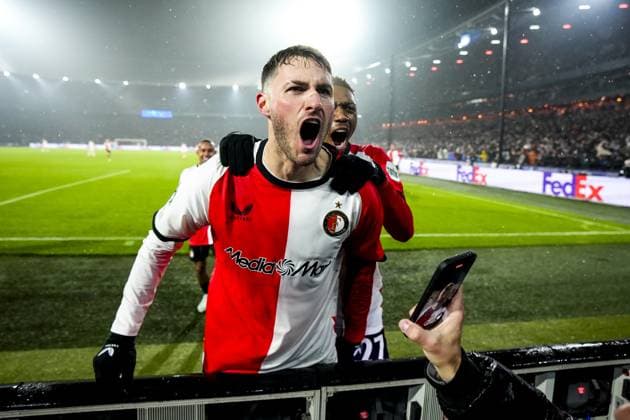 UEFA Champions League: Feyenoord v FC Bayern Munich Rotterdam - Santiago Gimenez of Feyenoord during the seventh round of new format of the Champions League 2024 2025. The match is set between Feyenoord and FC Bayern Munich at Stadion Feijenoord De Kuip on 22 January 2025 in Rotterdam, The Netherlands. Copyright: xYannickxVerhoevenx