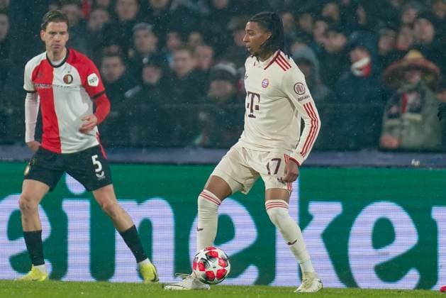2025-01-22 Feyenoord v FC Bayern Munchen - Champions League - League phase - Matchday 7 ROTTERDAM, NETHERLANDS - JANUARY 22: Michael Olise of Bayern Munchen runs with the ball during the Champions League - League phase - Matchday 7 match between Feyenoord and FC Bayern Munchen at Stadion Feijenoord on January 22, 2025 in Rotterdam, Netherlands. Rotterdam Stadion Feijenoord Netherlands Content not available for redistribution in The Netherlands directly or indirectly through any third parties. Copyright: xJorisxVerwijstx