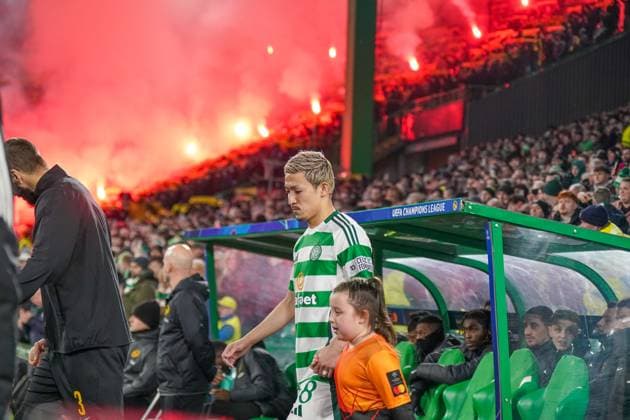 Football UEFA Champions League 2024 2025, Matchday 7 Celtic Glasgow vs Young Boys Bern YB Celtic Park Glasgow, Scotland Daizen Maeda Celtic Glasgow, 38 Copyright: xJOERANxSTEINSIEKx