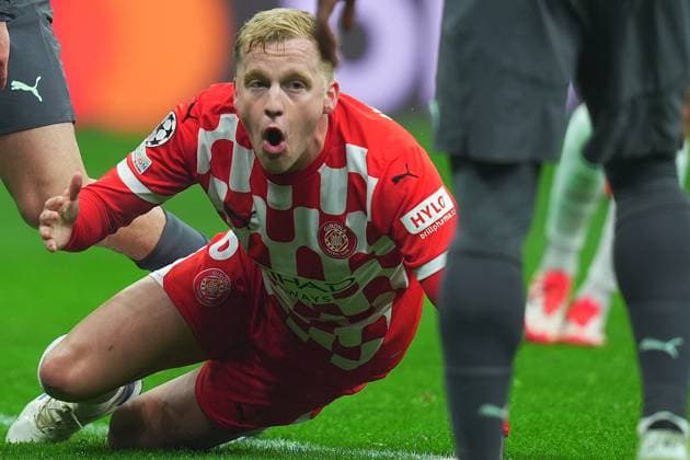 Girona s Donny van de Beek during the Uefa Champions League soccer match between Ac Milan and Girona at the San Siro Stadium in Milan, north Italy - Wednesday , January 22, 2025. - Soccer .  Copyright: xSpada LaPressex