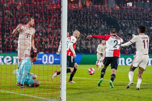 ROTTERDAM, 22-01-2025, Stadium Feijenoord de Kuip, season 2024 2025 , Uefa Champions League. Match between Feyenoord - Bayern Munchen Feyenoord player Gernot Trauner clears Feyenoord - Bayern Munchen  x27514440x Copyright: