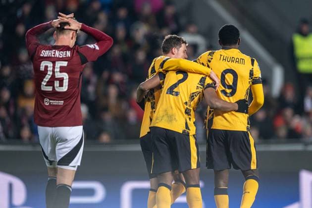 Inter Milan players a goal celebrate during UEFA Champions league match, AC Sparta Prague - Inter Milan , 22. january 2025, Epet Arena, Prague, Czech republic Copyright: xMICHALxFAJT,ZOSPORTU.SKx FAJ_9919