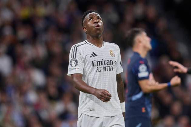 January 22, 2025, Madrid, Madrid, Spain: Vinicius Jr of Real Madrid CF during the UEFA Champions League football match between Real Madrid CF and RB Salzburg at Santiago Bernabeu Stadium in Madrid, Spain, January 22, 2025 Madrid Spain - ZUMAa206 20250122_zsp_a206_018 Copyright: xRubenxAlbarranx