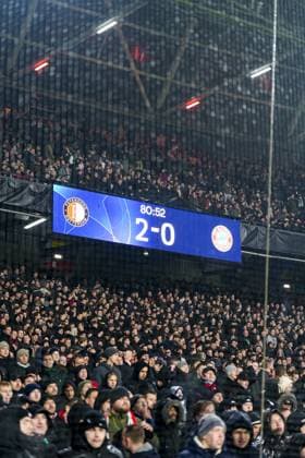 UEFA Champions League: Feyenoord v FC Bayern Munich Rotterdam - The score during the seventh round of new format of the Champions League 2024 2025. The match is set between Feyenoord and FC Bayern Munich at Stadion Feijenoord De Kuip on 22 January 2025 in Rotterdam, The Netherlands. Copyright: xTomxBodex