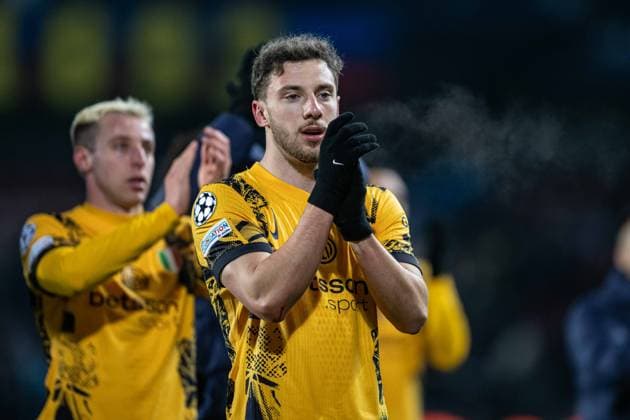 Inter Milan players a win celebrate during UEFA Champions league match, AC Sparta Prague - Inter Milan , 22. january 2025, Epet Arena, Prague, Czech republic Copyright: xMICHALxFAJT,ZOSPORTU.SKx FAJ_0471