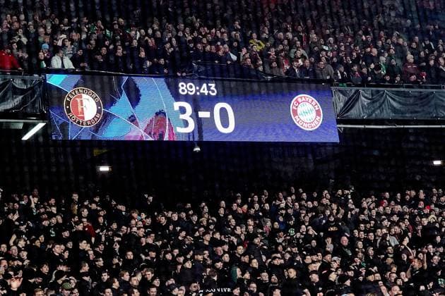 Sport Bilder des Tages ROTTERDAM, 22-01-2025, Stadium Feijenoord de Kuip, season 2024 2025 , Uefa Champions League. Match between Feyenoord - Bayern Munchen 3-0 Feyenoord - Bayern Munchen  x27515325x Copyright: