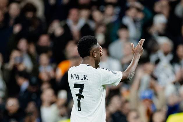 Real Madrid CF vs RB Salzburgo - UEFA Champions League - 22 01 2025 Vinicius Junior of Real Madrid CF celebrates his goal during the UEFA Champions League match between Real Madrid CF and RB Salzburgo at Estadio Santiago Bernabeu on January 22, 2025 in Madrid, Spain. Madrid Spain Copyright: xPGSxPhotoxAgencyx