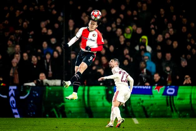Feyenoord Rotterdam forwarder Ayase Ueda during the match Feyenoord Bayern Munchen at the Stadium De Kuip for the UEFA Champions League Phase Matchday 7 season 2024 2025 in ROTTERDAM, Netherlands on 22 january 2025, photo by Marcel van Dorst EYE4images DeFodi Images Defodi 746 209938 Defodi-746