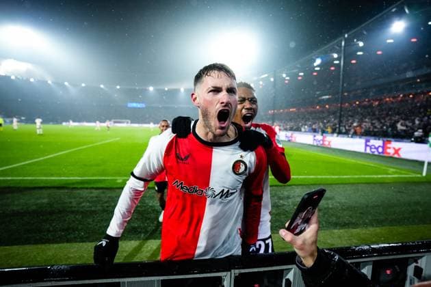 UEFA Champions League: Feyenoord v FC Bayern Munich Rotterdam - Santiago Gimenez of Feyenoord during the seventh round of new format of the Champions League 2024 2025. The match is set between Feyenoord and FC Bayern Munich at Stadion Feijenoord De Kuip on 22 January 2025 in Rotterdam, The Netherlands. Copyright: xYannickxVerhoevenx