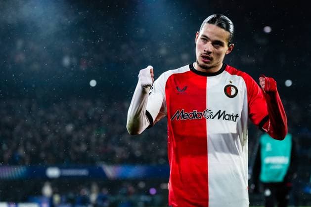 UEFA Champions League: Feyenoord v FC Bayern Munich Rotterdam - Anis Hadj Moussa of Feyenoord during the seventh round of new format of the Champions League 2024 2025. The match is set between Feyenoord and FC Bayern Munich at Stadion Feijenoord De Kuip on 22 January 2025 in Rotterdam, The Netherlands. Copyright: xYannickxVerhoevenx