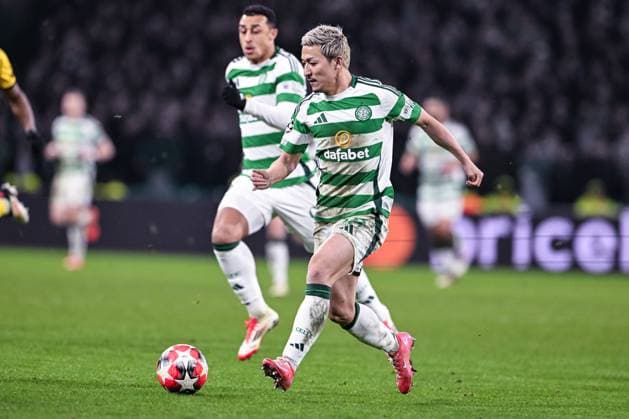 GLASGOW, SCOTLAND JANUARY 22 Daizen Maeda of Celtic in action during the UEFA Champions League 2024 25 League Phase MD7 match between Celtic FC and BSC Young Boys at Celtic Park on January 22, 2025 in Glasgow, Scotland Glasgow Celtic Park Scotland United Kingdom Copyright: xJustPictures.ch RichardxCallisx jp-en-EuSpIm-RMC_3325-20250122