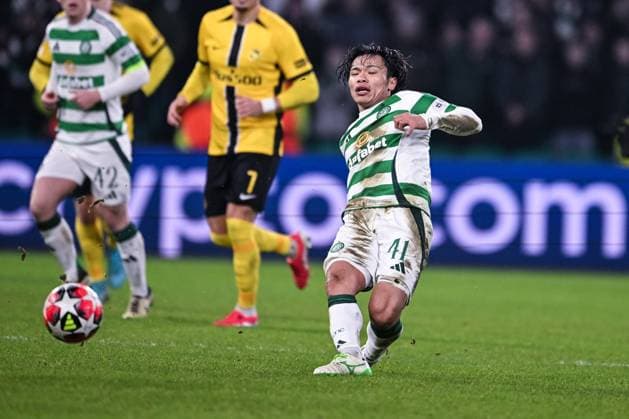 GLASGOW, SCOTLAND JANUARY 22 Reo Hatate during the UEFA Champions League 2024 25 League Phase MD7 match between Celtic FC and BSC Young Boys at Celtic Park on January 22, 2025 in Glasgow, Scotland Glasgow Celtic Park Scotland United Kingdom Copyright: xJustPictures.ch RichardxCallisx jp-en-EuSpIm-RMC_3529-20250122