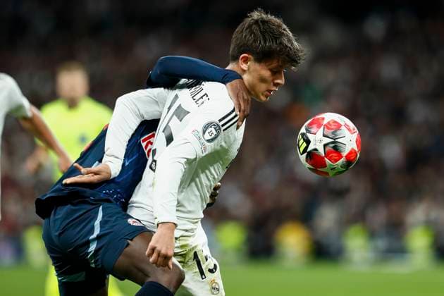 January 22, 2025, Madrid, Madrid, SPAIN: Arda Guler of Real Madrid in action during the UEFA Champions League 2024 25 League Phase MD7 match between Real Madrid and RB Salzburg at Santiago Bernabeu stadium on January 22, 2025, in Madrid, Spain. Madrid SPAIN - ZUMAa181 20250122_zaa_a181_277 Copyright: xIrinaxR.xHipolitox