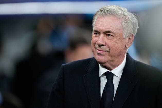 January 22, 2025, Madrid, Madrid, SPAIN: Carlo Ancelotti, head coach of Real Madrid, looks on during the UEFA Champions League 2024 25 League Phase MD7 match between Real Madrid and RB Salzburg at Santiago Bernabeu stadium on January 22, 2025, in Madrid, Spain. Madrid SPAIN - ZUMA RB 20250122_zaa_a181_073 Copyright: xOscarxJ.xBarrosox