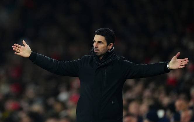 Arsenal manager Mikel Arteta Arsenal v Dinamo Zagreb, UEFA Champions League, Group Stage, Football, Emirates Stadium, London, UK - 22 Jan 2025 EDITORIAL USE ONLY No use with unauthorised audio, video, data, fixture lists, club league logos or live services. Online in-match use limited to 120 images, no video emulation. No use in betting, games or single club league player publications. Copyright: xJavierxGarcia Shutterstockx 15108893dj