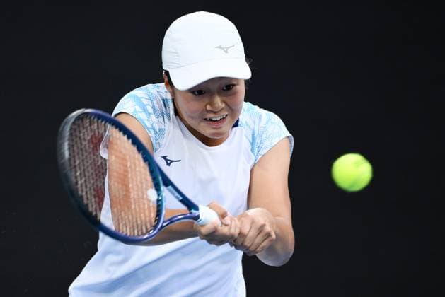 TENNIS AUSTRALIAN OPEN, Wakana Sonobe of Japan during her junior girls? singles 1 4 final match against Tahlia Kokkinis of Australia during the 2025 Australian Open at Melbourne Park in Melbourne, Wednesday, January 22, 2025. ( NO ARCHIVING, EDITORIAL USE ONLY, NO USE IN BOOKS WITHOUT CONSENT MELBOURNE VICTORIA AUSTRALIA  Copyright: xJOELxCARRETTx 20250123128544647567