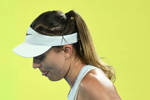 TENNIS AUSTRALIAN OPEN, Paula Badosa of Spain during her Women?s semifinal match against Aryna Sabalenka of Belarus during the 2025 Australian Open at Melbourne Park in Melbourne, Thursday, January 23, 2025. ( NO ARCHIVING, EDITORIAL USE ONLY, NO USE IN BOOKS WITHOUT CONSENT MELBOURNE VICTORIA AUSTRALIA  Copyright: xJOELxCARRETTx 20250123192457993130