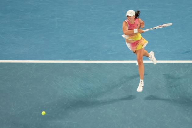 Iga Swiatek during her semi-final match against Keys in the Rod Laver Arena Australian Open, Day Twelve, Tennis, Melbourne Park, Melbourne, Australia - 23 Jan 2025  Copyright: xRachelxBach Shutterstockx 15108799dm