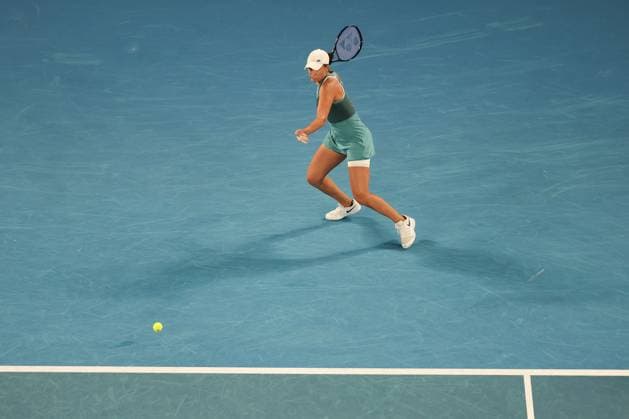 Madison Keys during her semi-final match against Swiatek in the Rod Laver Arena Australian Open, Day Twelve, Tennis, Melbourne Park, Melbourne, Australia - 23 Jan 2025  Copyright: xRachelxBach Shutterstockx 15108799du