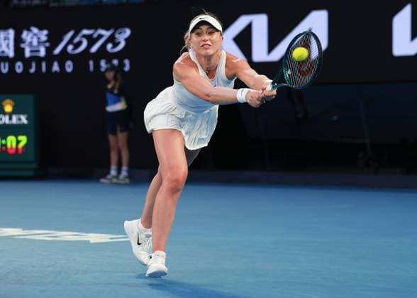 Paula Badosa, Australian Open 2025, Melbourne Park, Melbourne, Victoria, Australia. Copyright: xJuergenxHasenkopfx