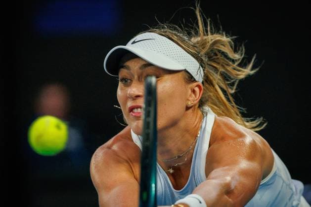 Spanish Paula Badosa pictured in action during a tennis match between Belarusian Sabalenka and Spanish Badosa, in the semi finals of the women s singles at the Australian Open Grand Slam tennis tournament, Thursday 23 January 2025 in Melbourne Park, Melbourne, Australia. The 2025 edition of the Australian Grand Slam takes place from January 12th to January 26th. PATRICKxHAMILTON  x110978798x