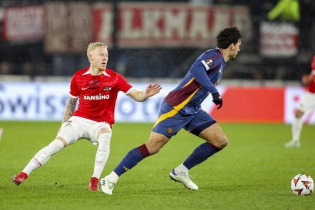 ALKMAAR - 23-01-2025, AFAS Stadium. UEFA Europa League, season 2024 2025, AZ player Mexx Meerdink during the match AZ - AS Roma. AZ - AS Roma  x27526086x Copyright: