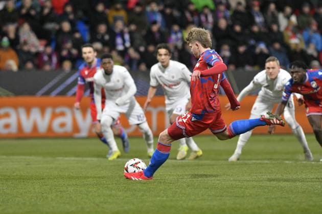 Pavel Sulc of Pilsen in action during the football Europa League 7th round match FC Viktoria Plzen vs RSC Anderlecht Brussels in Pilsen, Czech Republic, January 23, 2025. (CTKxPhoto MiroslavxChaloupka) CTKPhotoP2025012307647  CTKPhotoP2025012307647