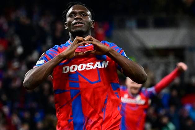 Viktoria Plzen v RSC Anderlecht - UEFA Europa League PLZEN, CZECH REPUBLIC - JANUARY 23 : Adu Prince Kwabena forward of Viktoria Pilsen celebrates scoring a goal during the UEFA Europa League 2024 25 League Phase MD7 match between Viktoria Plzen and RSC Anderlecht on January 23, 2025 in Plzen, Czech Republic, 23 01 2025 Plzen Czech Republic  Copyright: xPeterxDexVoechtx