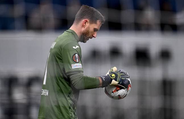 FOOTBALL EUROPA LEAGUE SEASON 2024 2025 Preliminary Round 7 Matchday TSG 1899 Hoffenheim Tottenham Hotspur 23 01 2025 Goalkeeper Oliver Baumann TSG 1899 Hoffenheim