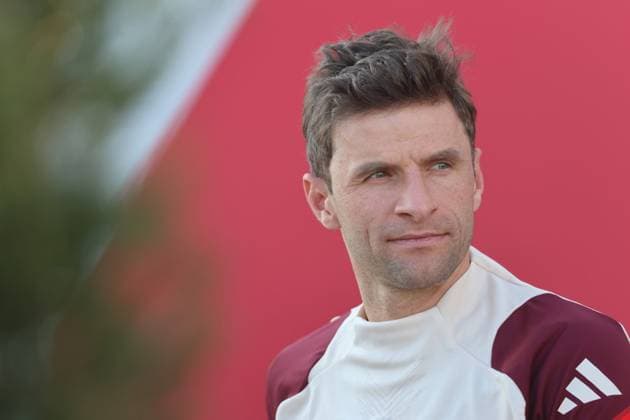 25 Thomas Müller, Portraet, Portrait, Football Final training FC Bayern Munich before UEFA Champions League match against Feyenoord Rotterdam 21 01 2025 Training ground, Säbenerstr PHOTO Mladen Lackovic LakoPress