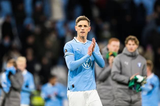 250123 Soren Rieks of Malmö FF looks dejected after the UEFA Europa League football match between Malmö FF and Twente on January 23, 2025 in Malmö Photo Petter Arvidson BILDBYRAN kod PA PA0962 fotboll football soccer fotball uefa europa league europa league malmö ff twente bbeng depp  Copyright: PETTERxARVIDSON BB250123PA157