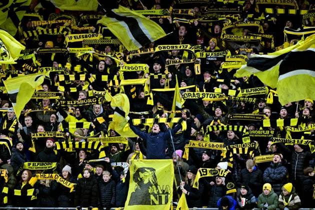 BORAS, SWEDEN 20250123 Elfsborg supporters during Thursdays Uefa Europa League first leg match between IF Elfsborg and OGC Nice at Boras arena BORAS SWEDEN x9200x  Copyright: xBjörnxLarssonxRosvall TTx UEFA EUROPA LEAGUE ELFSBORG-NICE