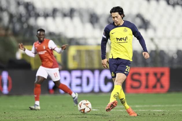 Union s Koki Machida pictured in action during a soccer game between Belgian soccer team Royale Union Saint-Gilloise and Portugese Braga, on Thursday 23 January 2025 in Brussels, on day 7 8 of the League phase of the UEFA Europa League tournament. BRUNOxFAHY  x111014602x