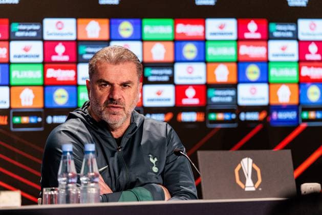 UEFA Europa League TSG 1899 Hoffenheim Tottenham Hotspur 23 01 2025 Ange Postecoglou Coach Tottenham Hotspur during the press conference UEFA Europa League TSG 1899 Hoffenheim Tottenham Hotspur, Sinsheim, PreZero Arena on 23 01 2025 Copyright: xBEAUTIFULxSPORTS Wunderlx