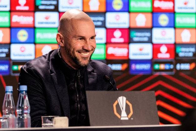 UEFA Europa League TSG 1899 Hoffenheim Tottenham Hotspur 23 01 2025 Christian Ilzer Coach TSG 1899 Hoffenheim laughing, laughing during the press conference UEFA Europa League TSG 1899 Hoffenheim Tottenham Hotspur, Sinsheim, PreZero Arena on 23 01 2025 Copyright: xBEAUTIFULxSPORTS Wunderlx