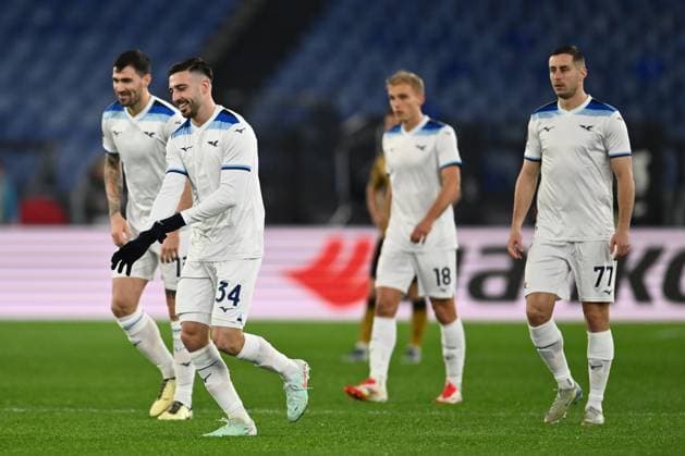 Mario Gila of S.S. Lazio celebrates after scoring the goal to make it 1-0 during the UEFA Europa League 2024 25 League Phase MD7 match between S.S. Lazio and Real Sociedad at Olympic Stadium on January 23, 2025 in Rome, Italy.  Copyright: xDomenicoxCippitelli IPAxSportx xipa-agency.netx xx IPA_53254760 IPA_Agency_IPA53254760