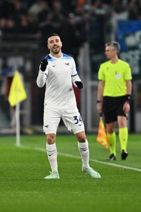 Mario Gila of S.S. Lazio celebrates after scoring the goal to make it 1-0 during the UEFA Europa League 2024 25 League Phase MD7 match between S.S. Lazio and Real Sociedad at Olympic Stadium on January 23, 2025 in Rome, Italy.  Copyright: xDomenicoxCippitelli IPAxSportx xipa-agency.netx xx IPA_53254761 IPA_Agency_IPA53254761