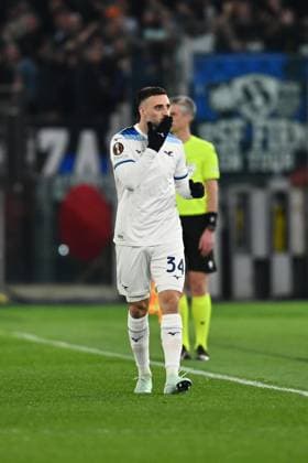 Mario Gila of S.S. Lazio celebrates after scoring the goal to make it 1-0 during the UEFA Europa League 2024 25 League Phase MD7 match between S.S. Lazio and Real Sociedad at Olympic Stadium on January 23, 2025 in Rome, Italy.  Copyright: xDomenicoxCippitelli IPAxSportx xipa-agency.netx xx IPA_53254762 IPA_Agency_IPA53254762