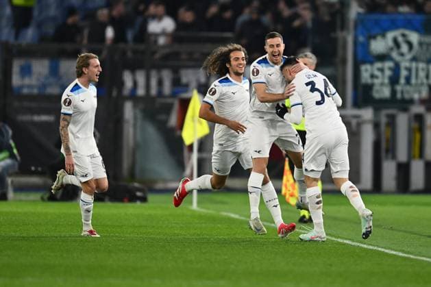 Mario Gila of S.S. Lazio celebrates after scoring the goal to make it 1-0 during the UEFA Europa League 2024 25 League Phase MD7 match between S.S. Lazio and Real Sociedad at Olympic Stadium on January 23, 2025 in Rome, Italy.  Copyright: xDomenicoxCippitelli IPAxSportx xipa-agency.netx xx IPA_53254768 IPA_Agency_IPA53254768
