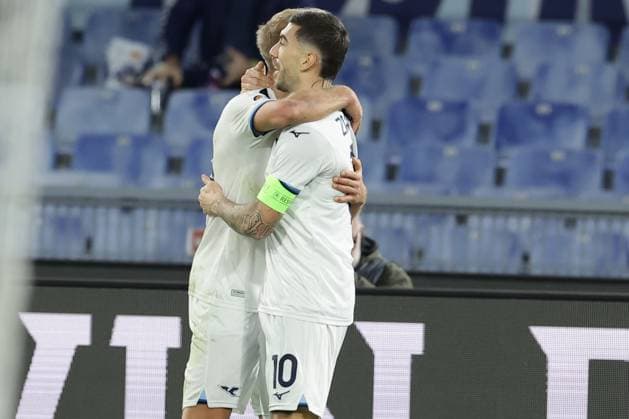Lazioâ??s Italian midfielder Mattia Zaccagni celebrates after scoring a goal during UEFA Europa League phase match day 7 match between SS Lazio vs Real Sociedad at Olimpico stadium on January 23, 2025 in Rome, Italy.  Copyright: xAntonioxBalasco IPAxSportx xipa-agency.netx xx IPA_53254795 IPA_Agency_IPA53254795