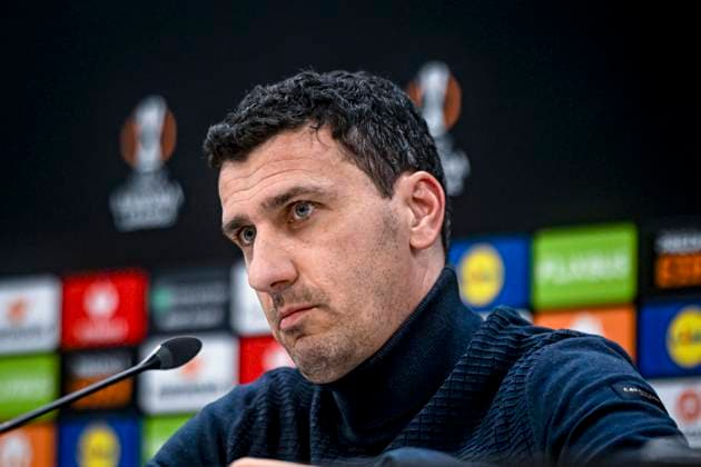 AZ trainer Marten Martens, during the match AZ Roma at the AZ Stadium for the UEFA Europa League League phase Matchday 7 season 2024 2025 in ALKMAAR, Netherlands on 23 januari 2025, photo by Stefan Koops EYE4images DeFodi Images Defodi 746 210332 Defodi-746
