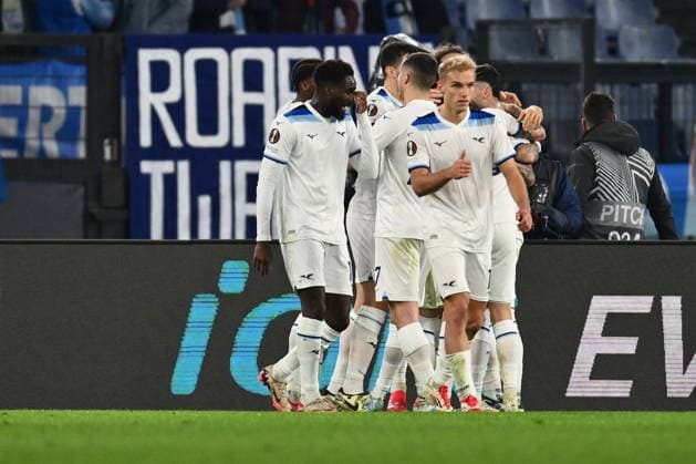 Valentin Castellanos of S.S. Lazio celebrates after scoring the goal to make it 3-0 during the UEFA Europa League 2024 25 League Phase MD7 match between S.S. Lazio and Real Sociedad at Olympic Stadium on January 23, 2025 in Rome, Italy.  Copyright: xDomenicoxCippitelli IPAxSportx xipa-agency.netx xx IPA_53255277 IPA_Agency_IPA53255277