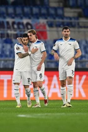 Mattia Zaccagni of S.S. Lazio celebrates after scoring the goal to make it 2-0 during the UEFA Europa League 2024 25 League Phase MD7 match between S.S. Lazio and Real Sociedad at Olympic Stadium on January 23, 2025 in Rome, Italy.  Copyright: xDomenicoxCippitelli IPAxSportx xipa-agency.netx xx IPA_53255294 IPA_Agency_IPA53255294