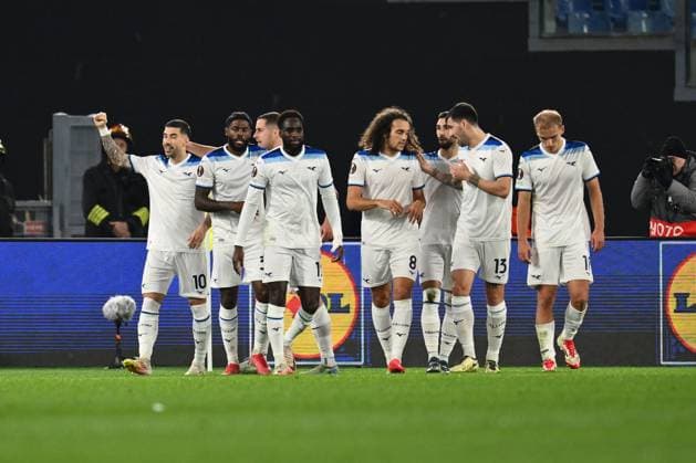 Mattia Zaccagni of S.S. Lazio celebrates after scoring the goal to make it 2-0 during the UEFA Europa League 2024 25 League Phase MD7 match between S.S. Lazio and Real Sociedad at Olympic Stadium on January 23, 2025 in Rome, Italy.  Copyright: xDomenicoxCippitelli IPAxSportx xipa-agency.netx xx IPA_53255301 IPA_Agency_IPA53255301