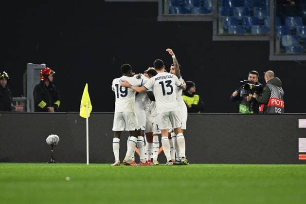 Mattia Zaccagni of S.S. Lazio celebrates after scoring the goal to make it 2-0 during the UEFA Europa League 2024 25 League Phase MD7 match between S.S. Lazio and Real Sociedad at Olympic Stadium on January 23, 2025 in Rome, Italy.  Copyright: xDomenicoxCippitelli IPAxSportx xipa-agency.netx xx IPA_53255302 IPA_Agency_IPA53255302